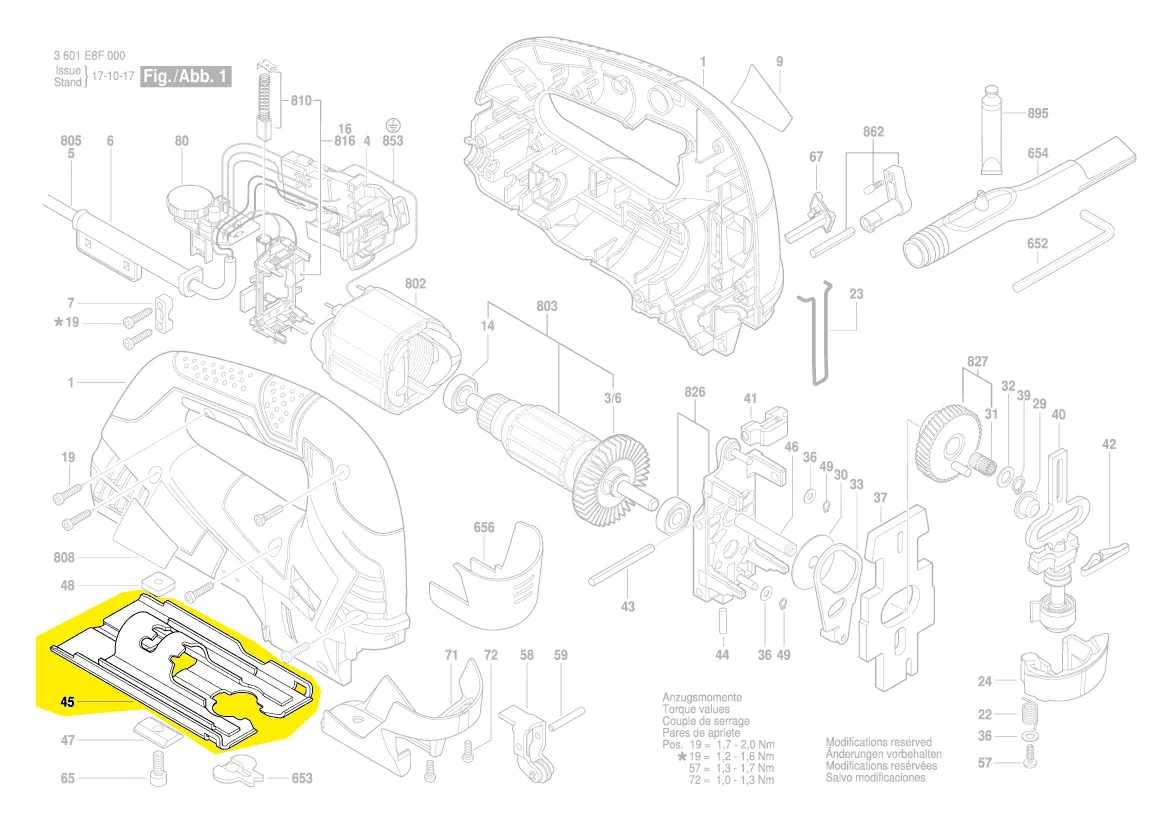 Plaque de base GST 90 BE / GST 90 E Bosch